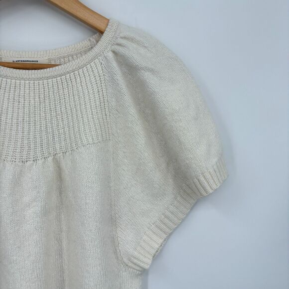 Anthropologie Butterfly Sleeve Sweater in Cream, Size Small, Italy - Picture 6 of 12